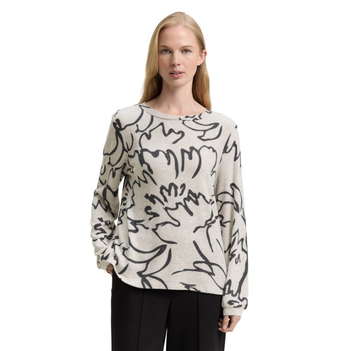 Tom Tailor dames T-shirt slingers Ecru Marine